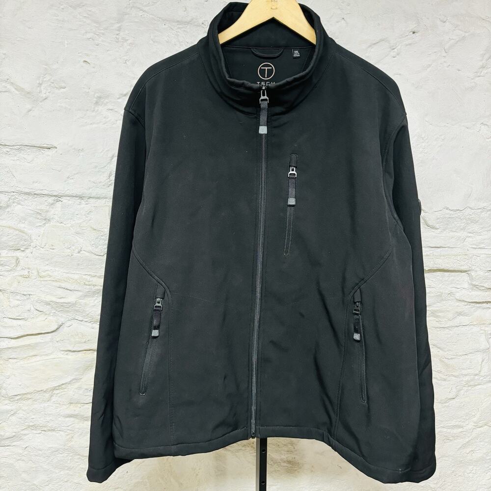 Tumi Tech by Tumi Black Softshell Full Zip Metro Jacket Zip Pockets Mens XXL